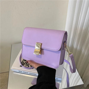 Women's One Shoulder Tofu Bag Small Square Solid Texture Crossbody Bag
