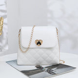 Women's One Shoulder Chain Bag Rhombic Pattern Crossbody Small Square Bag