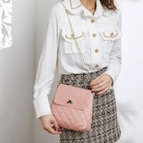 Women's One Shoulder Chain Bag Rhombic Pattern Crossbody Small Square Bag