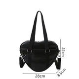 Women's Heart Shaped Shoulder Bag PU Leather Crossbody Tote Handbags