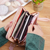 Women's Contrast Splicing Tassel Zipper Purse Large Capacity Phone Bag