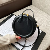 Retro Shoulder Bag Crossbody Net Red Small Round Bag Women's Messenger Bag