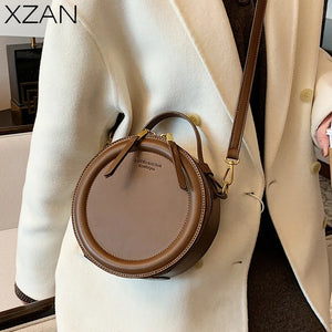 Retro Shoulder Bag Crossbody Net Red Small Round Bag Women's Messenger Bag