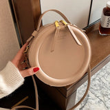 Retro Shoulder Bag Crossbody Net Red Small Round Bag Women's Messenger Bag