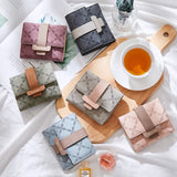 PU Plaid Buckle Women's Short Wallet