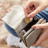 PU Plaid Buckle Women's Short Wallet
