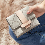 PU Plaid Buckle Women's Short Wallet