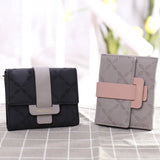 PU Plaid Buckle Women's Short Wallet