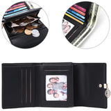 Women's Short Wallet PU Leather Three fold Anti theft Brush Short Wallet