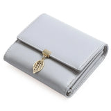 Women's Short Wallet PU Leather Three fold Anti theft Brush Short Wallet