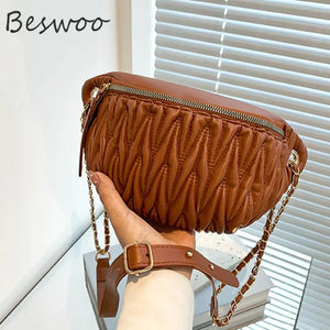 Women's Large Capacity Thread Chest Bag Crossbody Messenger Handbag
