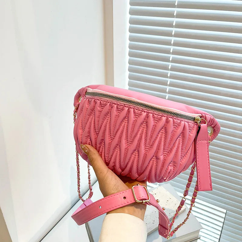 Women's Large Capacity Thread Chest Bag Crossbody Messenger Handbag