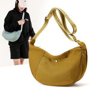 Women's Crescent Shoulder Bag CrossBody Nylon Handbag