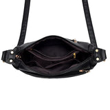 Women's Embroidery Thread Shoulder Messenger Bag Soft Leather Multi-layer Bag