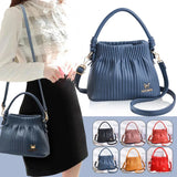Women's Small Pu Leather Bucket Handbag Crossbody Bag Shoulder Sac Vert
