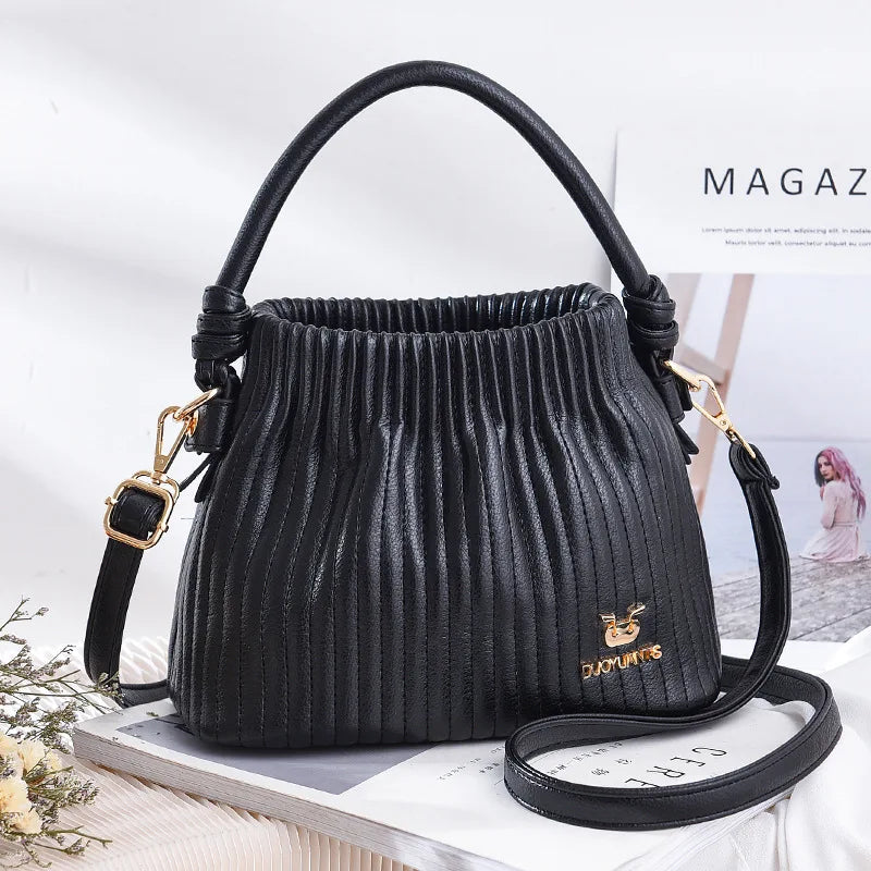 Women's Small Pu Leather Bucket Handbag Crossbody Bag Shoulder Sac Vert