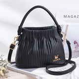 Women's Small Pu Leather Bucket Handbag Crossbody Bag Shoulder Sac Vert