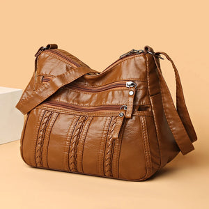 Soft Leather Shoulder Bag Casual Crossbody Bag For Women