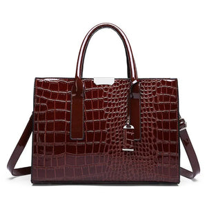 Crocodile Pattern Handbag European American Shoulder Tote Bag Women