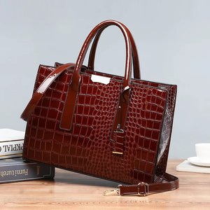 Crocodile Pattern Handbag European American Shoulder Tote Bag Women