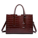 Crocodile Pattern Handbag European American Shoulder Tote Bag Women