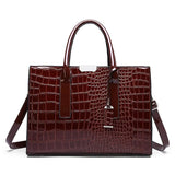 Crocodile Pattern Handbag European American Shoulder Tote Bag Women