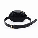 Women's Round Leather Waist Bag Shoulder Crossbody Chest Hip Purse