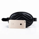 Women's Round Leather Waist Bag Shoulder Crossbody Chest Hip Purse