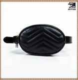 Women's Round Leather Waist Bag Shoulder Crossbody Chest Hip Purse