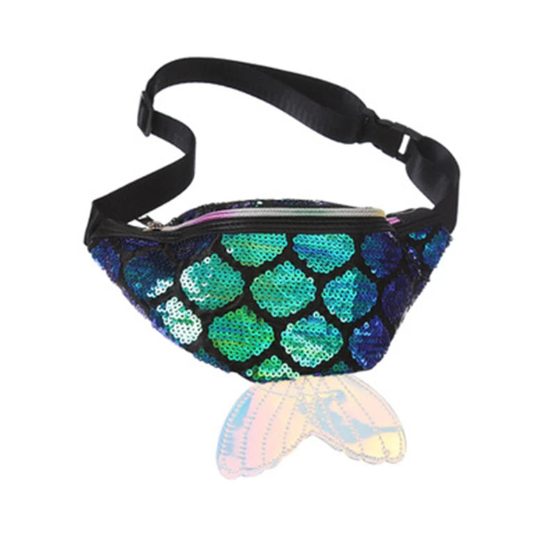 Colorful Sequin Waist Bag Chest Pouch Shoulder Belt Bag
