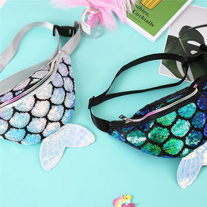 Colorful Sequin Waist Bag Chest Pouch Shoulder Belt Bag