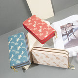 Women's Long Clutch Bag Double Zipper Hand Strap Bag