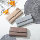Women's Long Buckle Handbag PU Wallet Bag