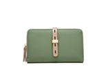 Women's Zip Long Wallet Buckle Bag Zero Wallet PU Frosted Vertical