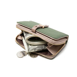 Women's Zip Long Wallet Buckle Bag Zero Wallet PU Frosted Vertical