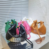 Women's Woven Bag Messenger Bag Metal Ball Cloud Dumpling Bag BM133