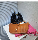 Women's Woven Bag Messenger Bag Metal Ball Cloud Dumpling Bag BM133
