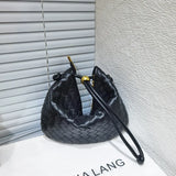 Women's Woven Bag Messenger Bag Metal Ball Cloud Dumpling Bag BM133