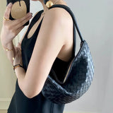 Women's Woven Bag Messenger Bag Metal Ball Cloud Dumpling Bag BM133