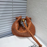 Women's Woven Bag Messenger Bag Metal Ball Cloud Dumpling Bag BM133