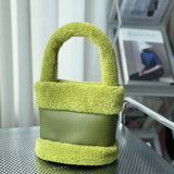 Plush Women's Bucket Bag Retro Handbag Autumn/Winter