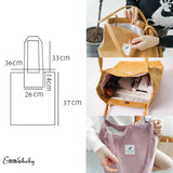 Corduroy Handbag Shoulder Messenger Bag Satchel Tote Purse Bags