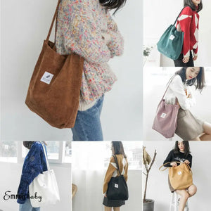 Corduroy Handbag Shoulder Messenger Bag Satchel Tote Purse Bags