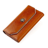 Cow Leather Zipper Clutch Wallet for Women