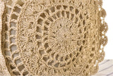 Womens Hollow-out Crochet Beach Bag Round Shoulder Shopping Bag