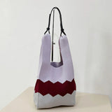 Vintage Wool Knit Shoulder Bag for Women Casual Tote