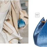 Velvet Cloth Stitching Luscion Lantern Flower Draw Rope Bucket Bag