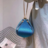 Velvet Cloth Stitching Luscion Lantern Flower Draw Rope Bucket Bag