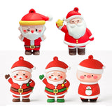 Christmas Santa Claus Keychain Soft Rubber Doll KeyRing Chain Bag Pendant Gift