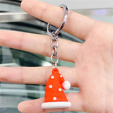 Christmas Santa Claus Keychain Soft Rubber Doll KeyRing Chain Bag Pendant Gift